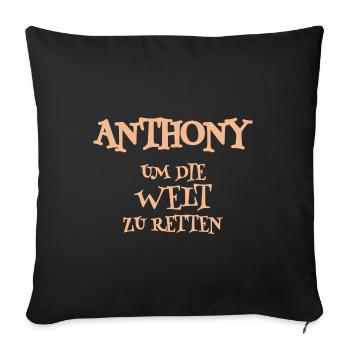 Held Anthony - Sofakissenbezug 45 x 45 cm - Schwarz - Vorne