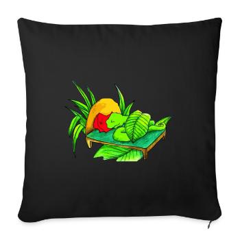 Worm sleeps From the children's book - Sofa pillowcase 17,3'' x 17,3'' (45 x 45 cm) - black - Front