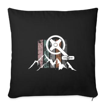 VTT Montagne Mountain Biker VTT Vélo de montagne - Housse de coussin décorative 45 x 45 cm - noir - Devant