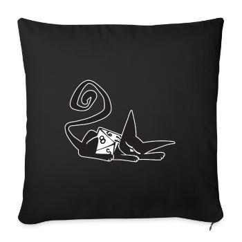 Dice Cat Funny Role Playing Cat RPG - Sofa pillowcase 17,3'' x 17,3'' (45 x 45 cm) - black - Front