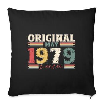 Anniversaire 1979 Mai 1979 Millésime 1979 Légende 79 - Housse de coussin décorative 45 x 45 cm - noir - Devant