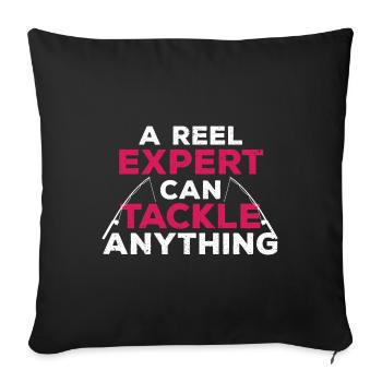 Fishing Angler Fishing Fishing Rod Fishing Fish - Sofa pillowcase 17,3'' x 17,3'' (45 x 45 cm) - black - Front