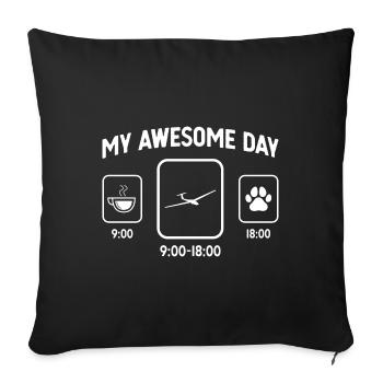 Ma belle journée - Patte de chien - Planeur - - Housse de coussin décorative 45 x 45 cm - noir - Devant