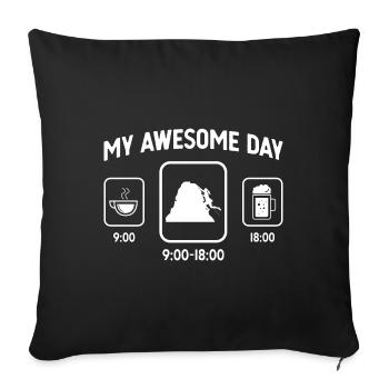 My great day - Beer - Climbing for women - - Sofa pillowcase 17,3'' x 17,3'' (45 x 45 cm) - black - Front