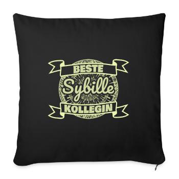 Beste Kollegin Arbeitskollegin Sybille - Sofakissenbezug 45 x 45 cm - Schwarz - Vorne