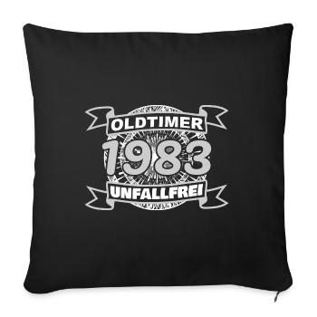 Witzig 1983 - Sofakissenbezug 45 x 45 cm - Schwarz - Vorne