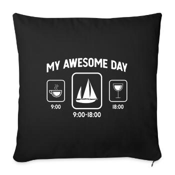 Ma belle journée - Vin - Voile - - Housse de coussin décorative 45 x 45 cm - noir - Devant
