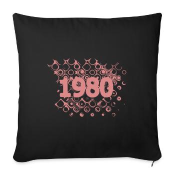 1980 - Sofa pillowcase 17,3'' x 17,3'' (45 x 45 cm) - black - Front