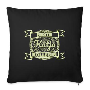 Beste Katja - Sofakissenbezug 45 x 45 cm - Schwarz - Vorne