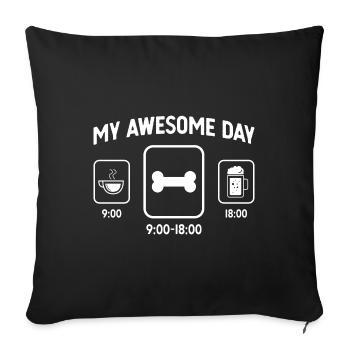 Mein toller Tag - Bier - Hundeknochen - - Sofakissenbezug 45 x 45 cm - Schwarz - Vorne