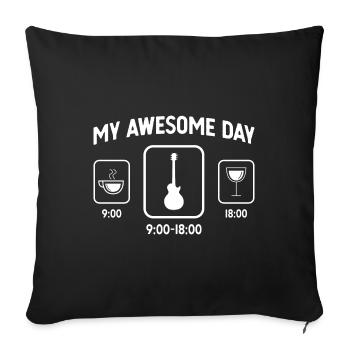 My Great Day - Vin - Guitare - - Housse de coussin décorative 45 x 45 cm - noir - Devant