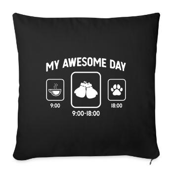 My Awesome Day - Patte de chien - Gants de boxe - - Housse de coussin décorative 45 x 45 cm - noir - Devant