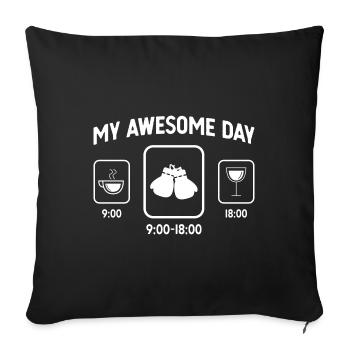 My great day - Wine - Boxing gloves - - Sofa pillowcase 17,3'' x 17,3'' (45 x 45 cm) - black - Front