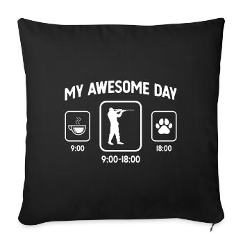 Ma belle journée - Patte de chien - Guy à la chasse - - Housse de coussin décorative 45 x 45 cm - noir - Devant