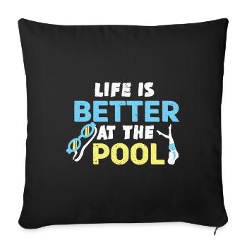 Swimmers Swimming 50 meters track Breaststroke - Sofa pillowcase 17,3'' x 17,3'' (45 x 45 cm) - black - Front