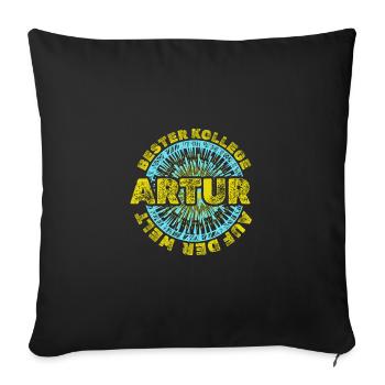 Arbeitskollege Artur - Sofakissenbezug 45 x 45 cm - Schwarz - Vorne