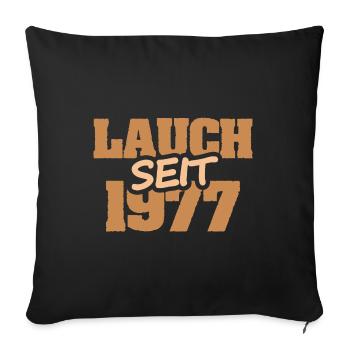 Année 1977 - Housse de coussin décorative 45 x 45 cm - noir - Devant