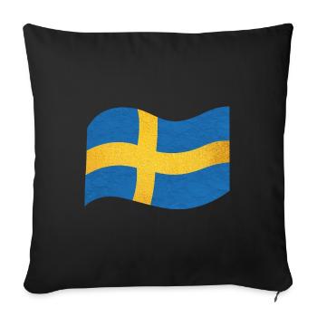 The flag of Sweden Sverige - Sofa pillowcase 17,3'' x 17,3'' (45 x 45 cm) - black - Front