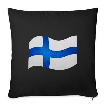 Map/Flag of Finland - Sofa pillowcase 17,3'' x 17,3'' (45 x 45 cm) - black - Front
