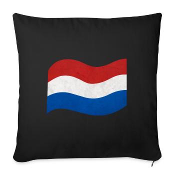 Flag of Netherlands - Sofa pillowcase 17,3'' x 17,3'' (45 x 45 cm) - black - Front