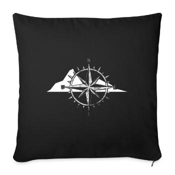 Compass - Mountain - (13) - Sofa pillowcase 17,3'' x 17,3'' (45 x 45 cm) - black - Front