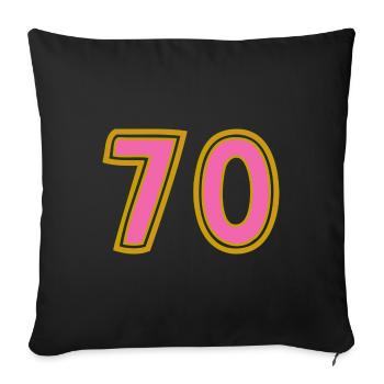 70. 70 JAHRE. 70-JÄHRIGES JUBILÄUM. 70-JÄHRIGES JUBILÄUM. - Sofakissenbezug 45 x 45 cm - Schwarz - Vorne