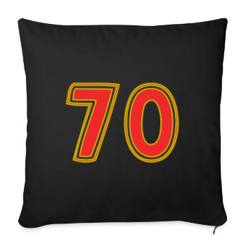 70. 70 ANS. 70e ANNIVERSAIRE. ANNIVERSAIRE 70 ANS. - Housse de coussin décorative 45 x 45 cm - noir - Devant