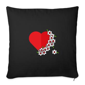 Valentinstag Liebesbrief Liebe Herz Kuss küssen - Sofakissenbezug 45 x 45 cm - Schwarz - Vorne