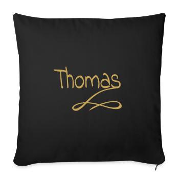 Gift for thomas - Sofa pillowcase 17,3'' x 17,3'' (45 x 45 cm) - black - Front
