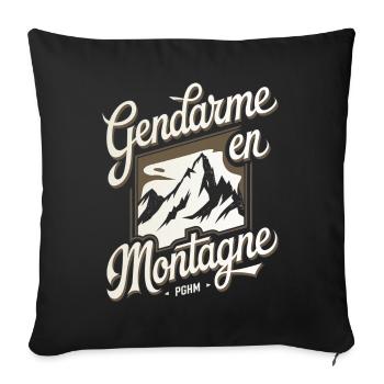 Gendarme en Montagne PGHM - Housse de coussin décorative 45 x 45 cm - noir - Devant