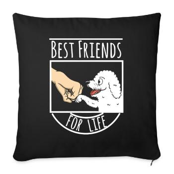 Bichon Frise Best Friends For Life - Sofa pillowcase 17,3'' x 17,3'' (45 x 45 cm) - black - Front
