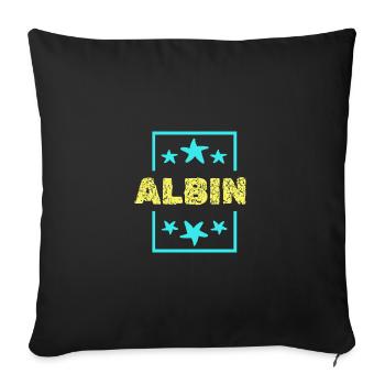 First name Albin - Sofa pillowcase 17,3'' x 17,3'' (45 x 45 cm) - black - Front