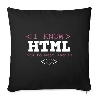 HTML Editor Hypertext Markup Language Webdokument - Sofakissenbezug 45 x 45 cm - Schwarz - Vorne