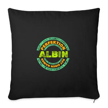 Perfekt Albin - Sofakissenbezug 45 x 45 cm - Schwarz - Vorne