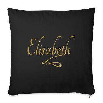 Vorname von Elisabeth - Sofakissenbezug 45 x 45 cm - Schwarz - Vorne