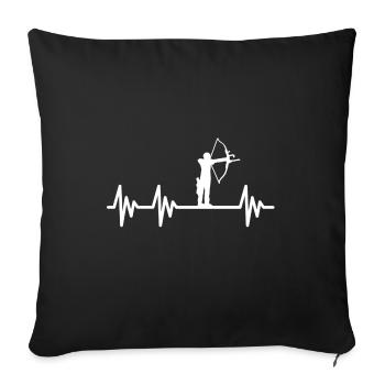 Archery heartbeat archer - Sofa pillowcase 17,3'' x 17,3'' (45 x 45 cm) - black - Front