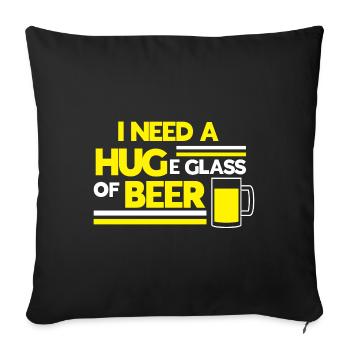 Bière Bière Bière Boire de la bière Alcohol Party - Housse de coussin décorative 45 x 45 cm - noir - Devant