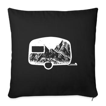 Berg - Camping Wohnwagen - (2) - Sofakissenbezug 45 x 45 cm - Schwarz - Vorne