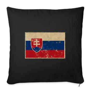Slovakia - Sofa pillowcase 17,3'' x 17,3'' (45 x 45 cm) - black - Front