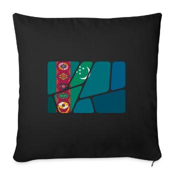 Turkmenistan - Sofa pillowcase 17,3'' x 17,3'' (45 x 45 cm) - black - Front