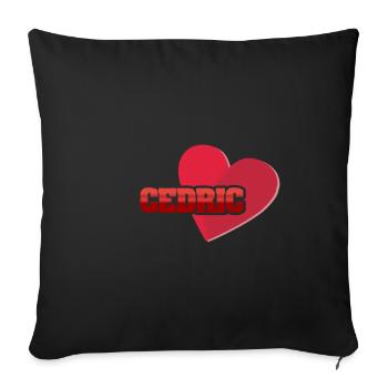 Hearts Cedric - Sofa pillowcase 17,3'' x 17,3'' (45 x 45 cm) - black - Front