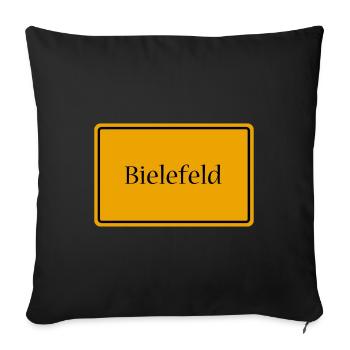 Ortsschild Bielefeld - Sofakissenbezug 45 x 45 cm - Schwarz - Vorne