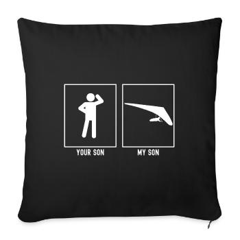 Votre Fils - Mon Fils - Vecteur De Vol planant dans le ciel - Housse de coussin décorative 45 x 45 cm - noir - Devant