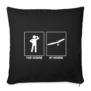 Her Husband - My Husband - Professional Sailing - Sofa pillowcase 17,3'' x 17,3'' (45 x 45 cm) - black - Front
