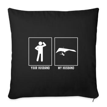 Son mari - Mon mari - Fun Sky Gliding - Housse de coussin décorative 45 x 45 cm - noir - Devant