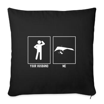 Son mari - I - Sky Gliding Person - Housse de coussin décorative 45 x 45 cm - noir - Devant
