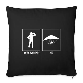 Your Husband - Me - Sky Gliding Activity Front - Sofa pillowcase 17,3'' x 17,3'' (45 x 45 cm) - black - Front