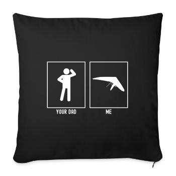 Your Father - Me - Professional Paragliding Fleece - Sofa pillowcase 17,3'' x 17,3'' (45 x 45 cm) - black - Front