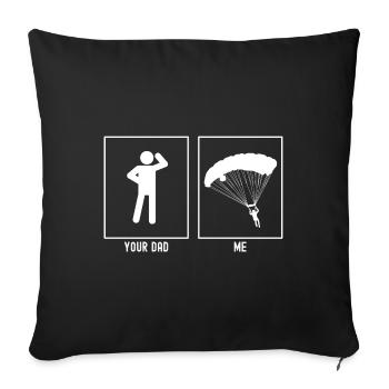Ton Père - Moi - Atterrissage en Parapente - Housse de coussin décorative 45 x 45 cm - noir - Devant