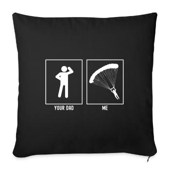 Ton Père - Moi - Atterrissage en parapente - Housse de coussin décorative 45 x 45 cm - noir - Devant